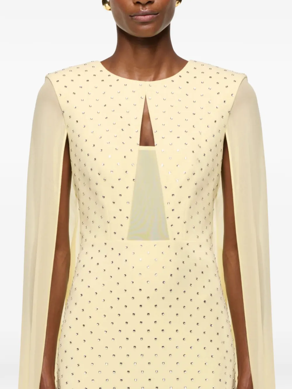 Roland Mouret Maxi-jurk met keyhole-detail Geel
