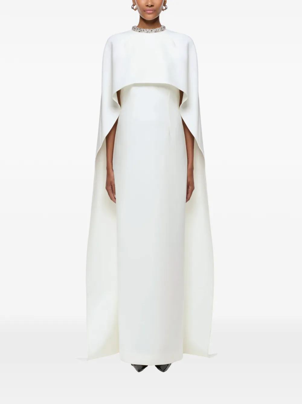 Roland Mouret crystal-neck maxi dress - Wit