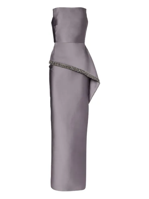 Roland Mouret square-neck crystal-trim gown