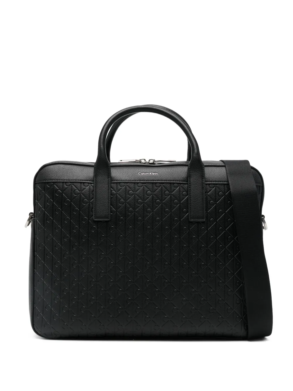 Calvin Klein logo-embossed laptop bag - Schwarz