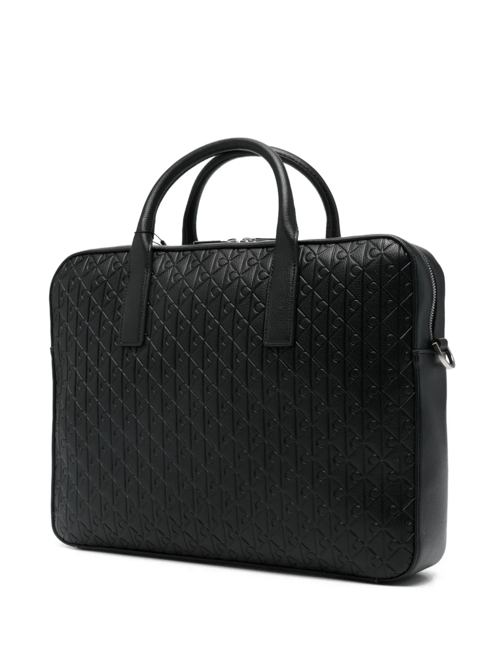 Calvin Klein logo-embossed laptop bag - Zwart