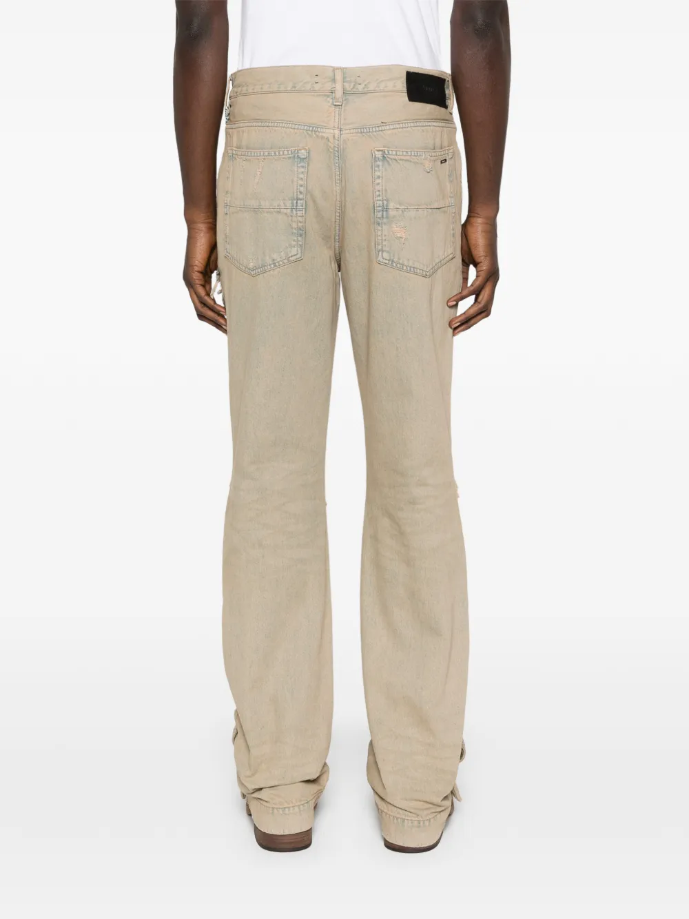 AMIRI Jeans met scheuren Beige