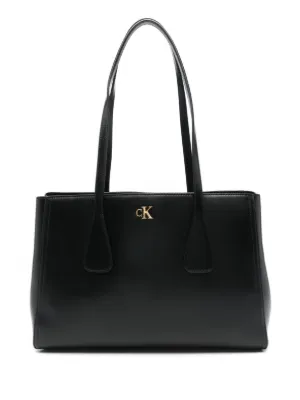 Michael Michael Kors Eliza XL logo-plaque Leather Tote Bag | Black