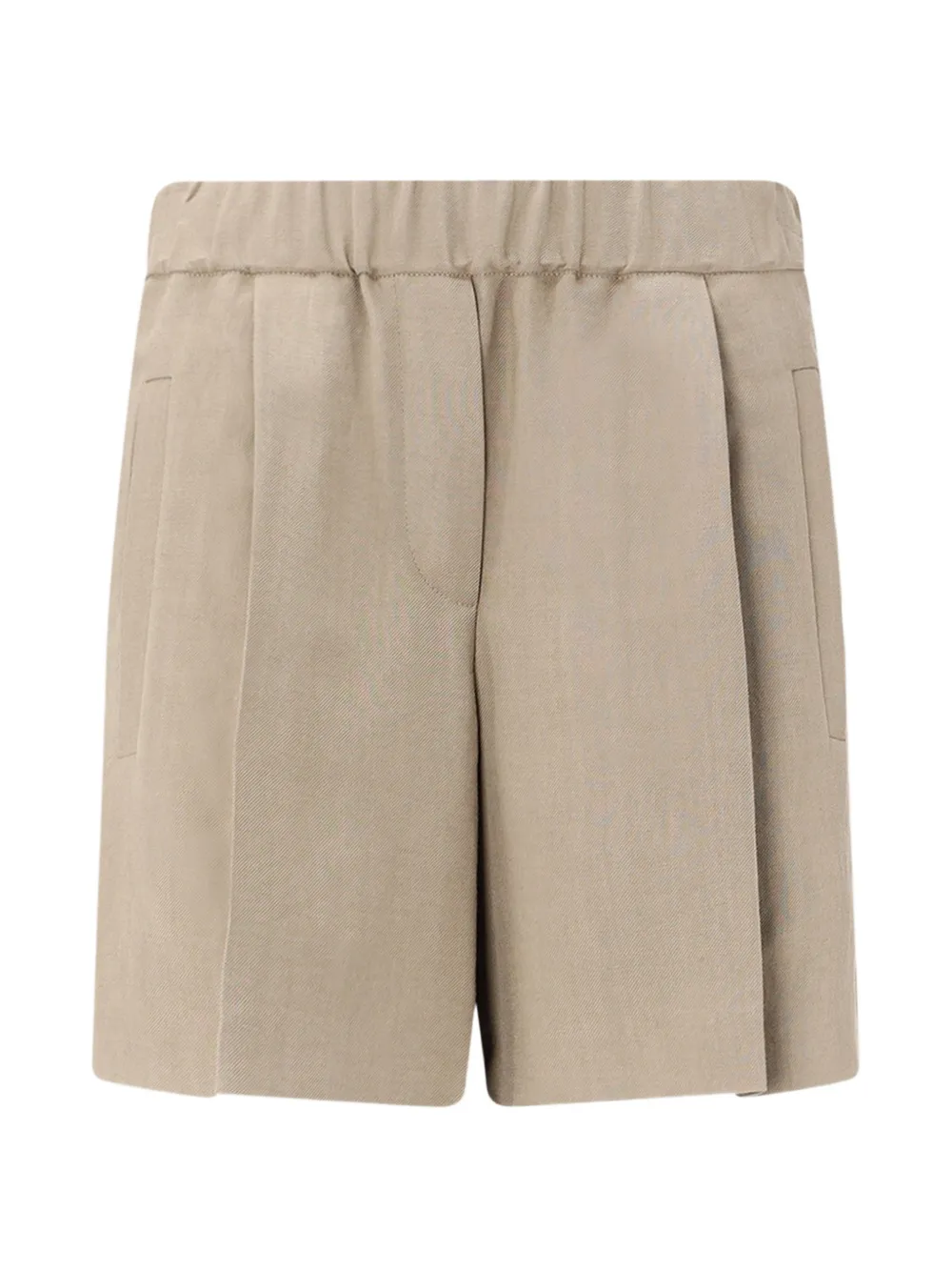 Brunello Cucinelli pleated elasticated-waist shorts - Toni neutri