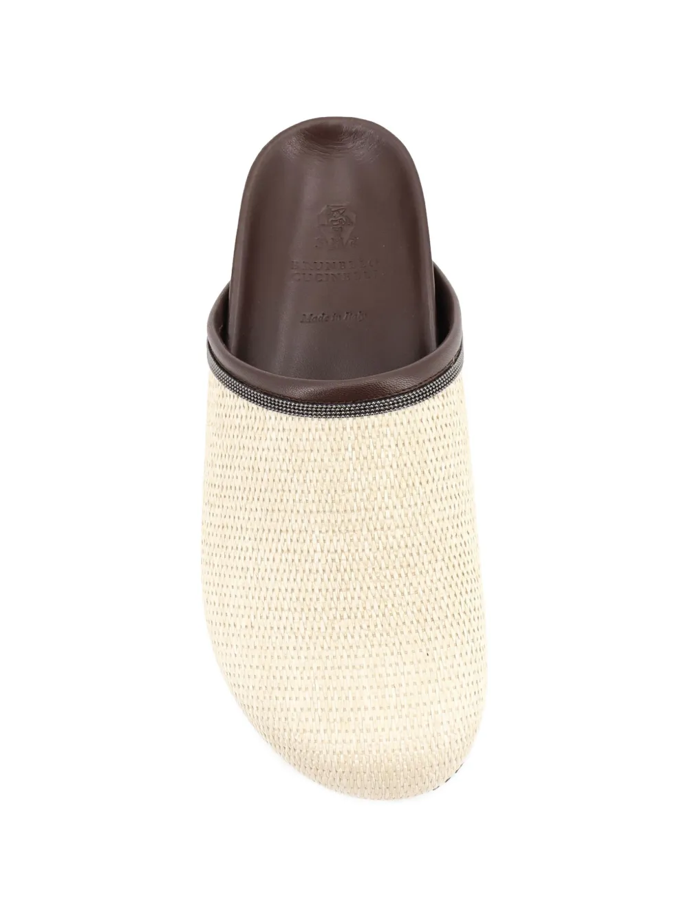 Brunello Cucinelli Raffia geweven muiltjes Beige