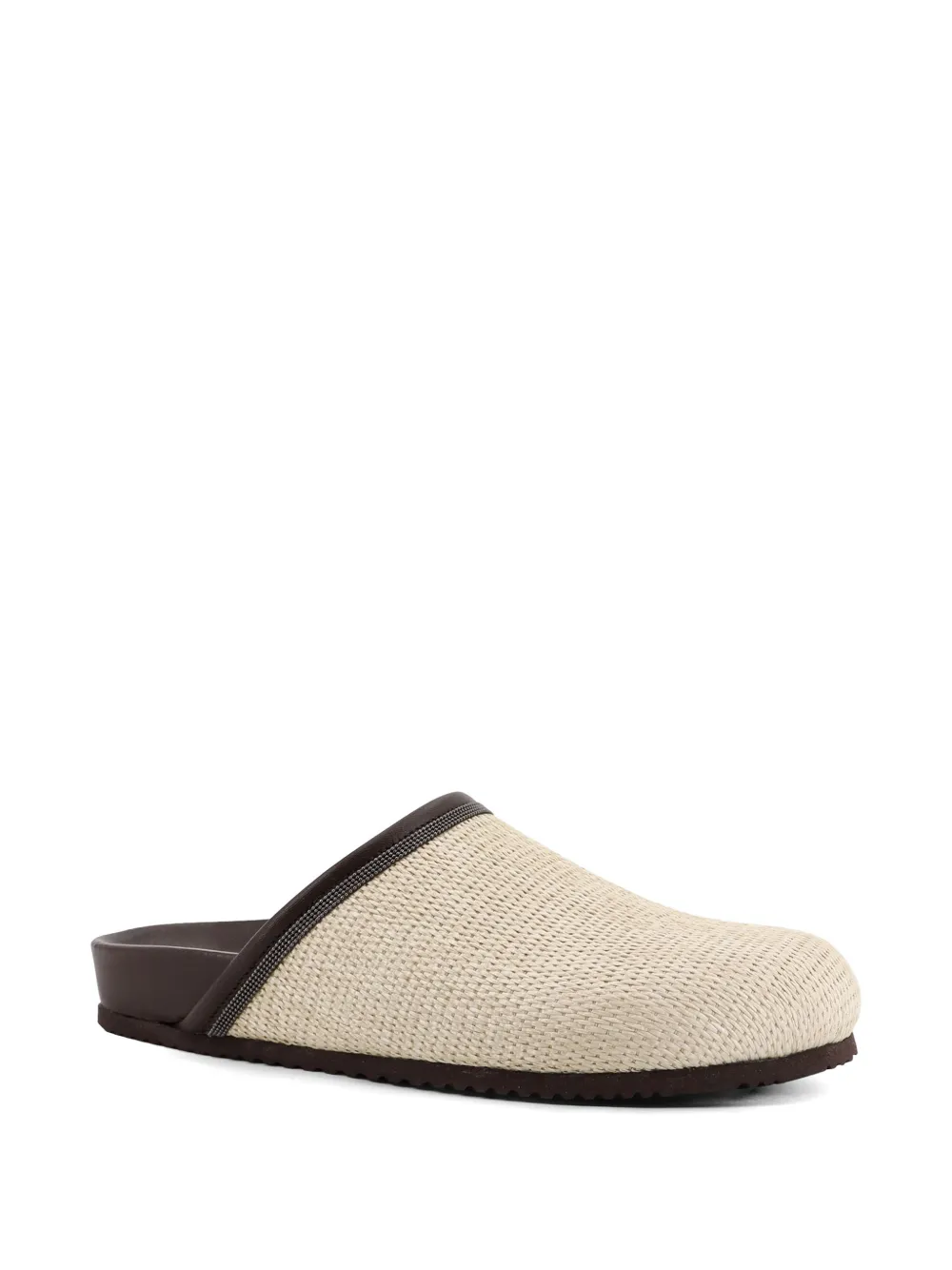 Brunello Cucinelli Raffia geweven muiltjes Beige