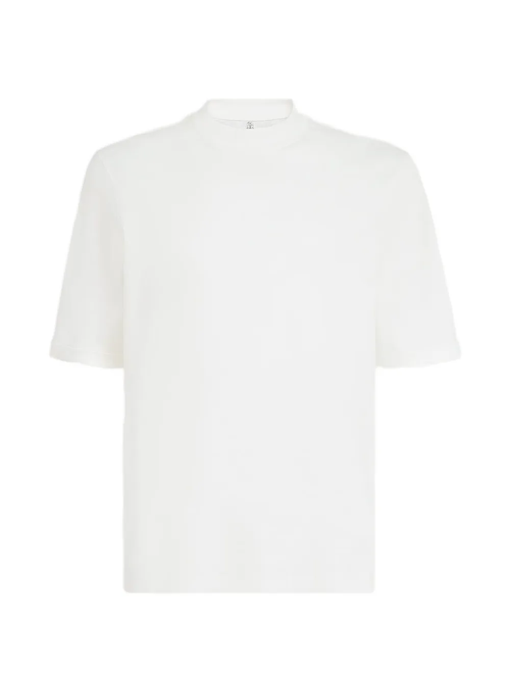 Brunello Cucinelli T-shirt met opstaande hals en geribbelde afwerking Wit