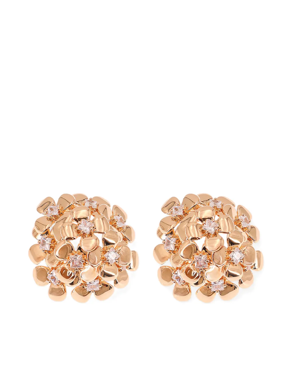 Self-Portrait flower-detail stud earrings - Oro