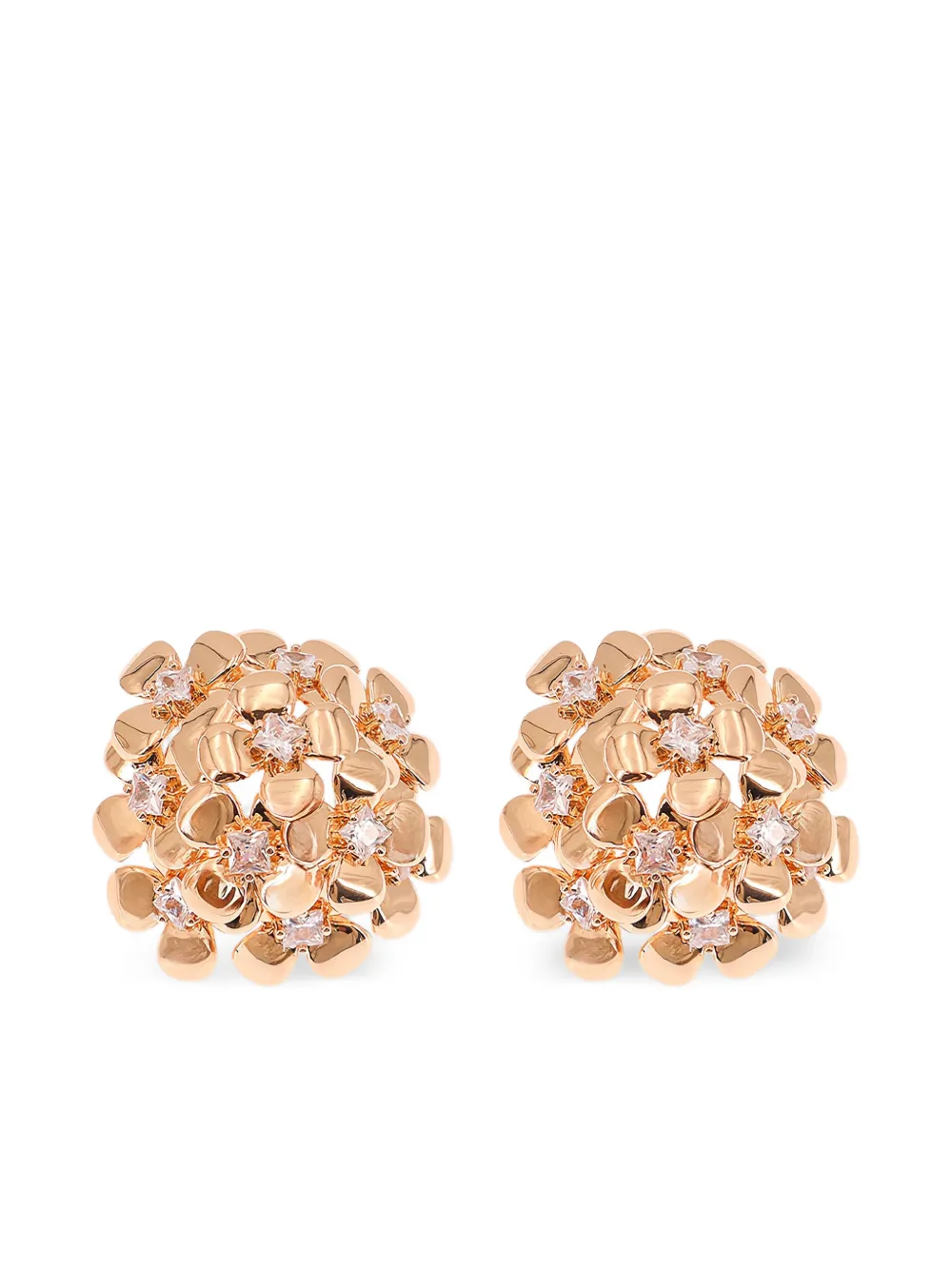 Self-Portrait flower-detail stud earrings - Oro