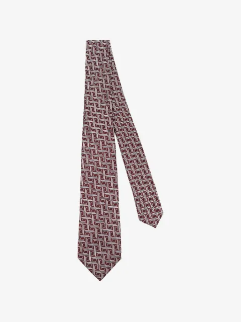 Kiton geometric-pattern tie