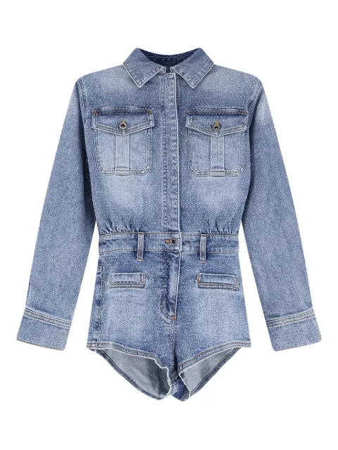 Self-Portrait pocket denim playsuit