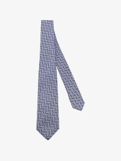 Kiton geometric-pattern tie