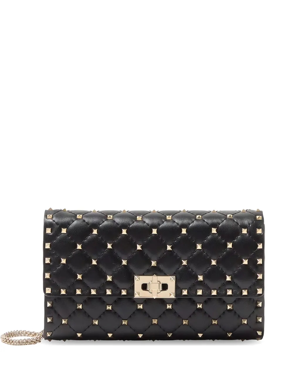 Valentino Garavani quilted studded clutch bag - Nero