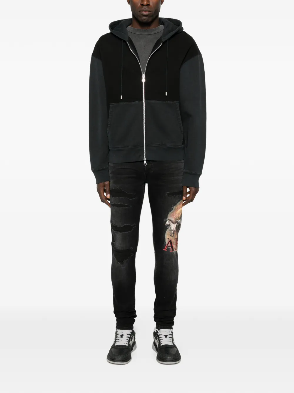 AMIRI ripped graphic jeans - Zwart