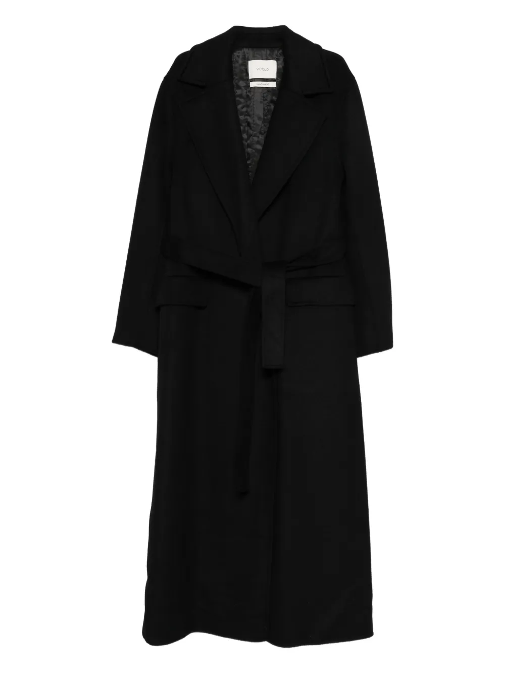 VICOLO belted coat - Schwarz