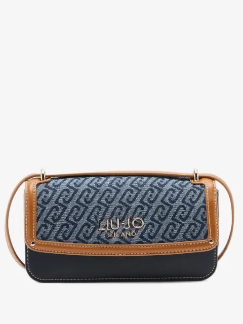 LIU JO small jacquard denim crossbody bag