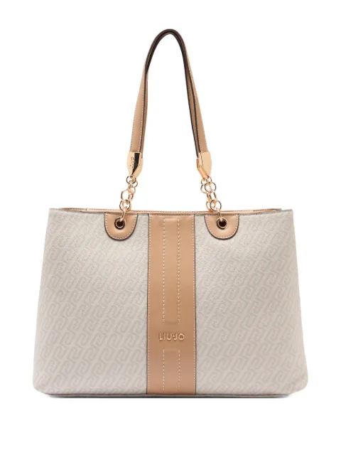 LIU JO monogram logo drummed effect tote bag