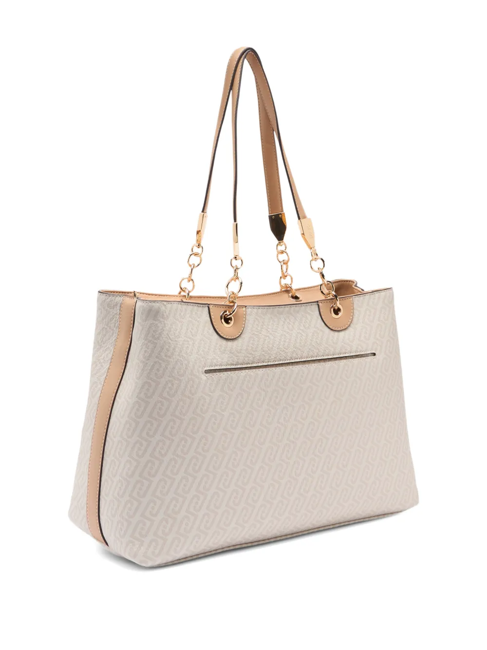 LIU JO monogram logo drummed effect tote bag - Beige