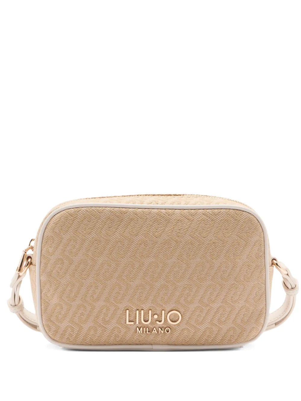 LIU JO Small jacquard logo crossbody bag - Toni neutri