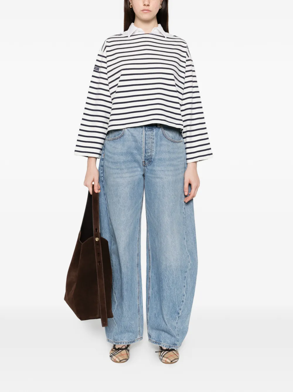 Polo Ralph Lauren Gestreept T-shirt met boothals Wit