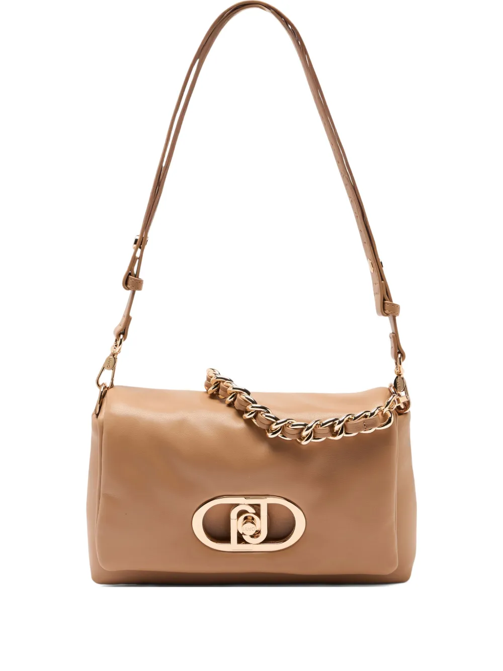 LIU JO LaPuffy medium braided chain logo crossbody bag - Toni neutri