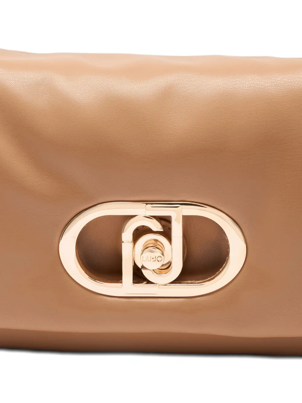 LIU JO LaPuffy medium gevlochten crossbodytas met kettinglogo Beige