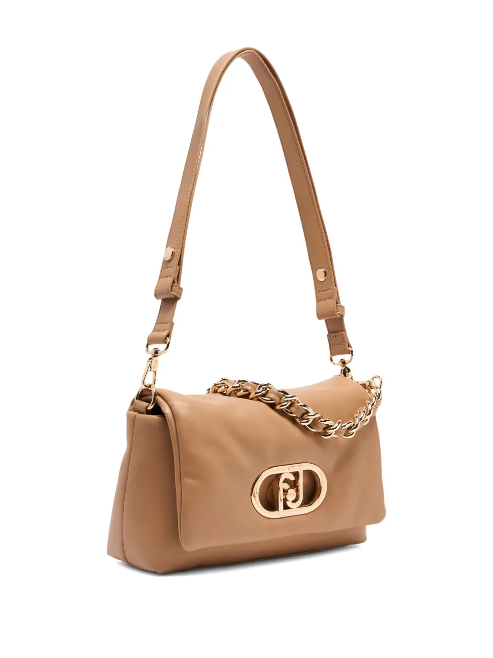 LIU JO LaPuffy medium gevlochten crossbodytas met kettinglogo Beige