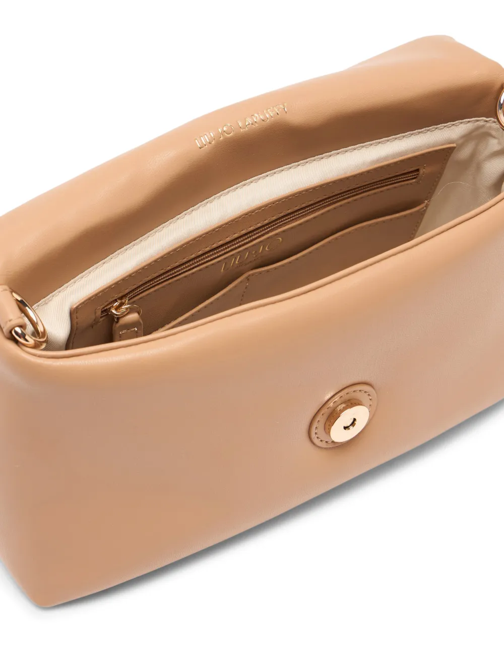 LIU JO LaPuffy medium gevlochten crossbodytas met kettinglogo Beige