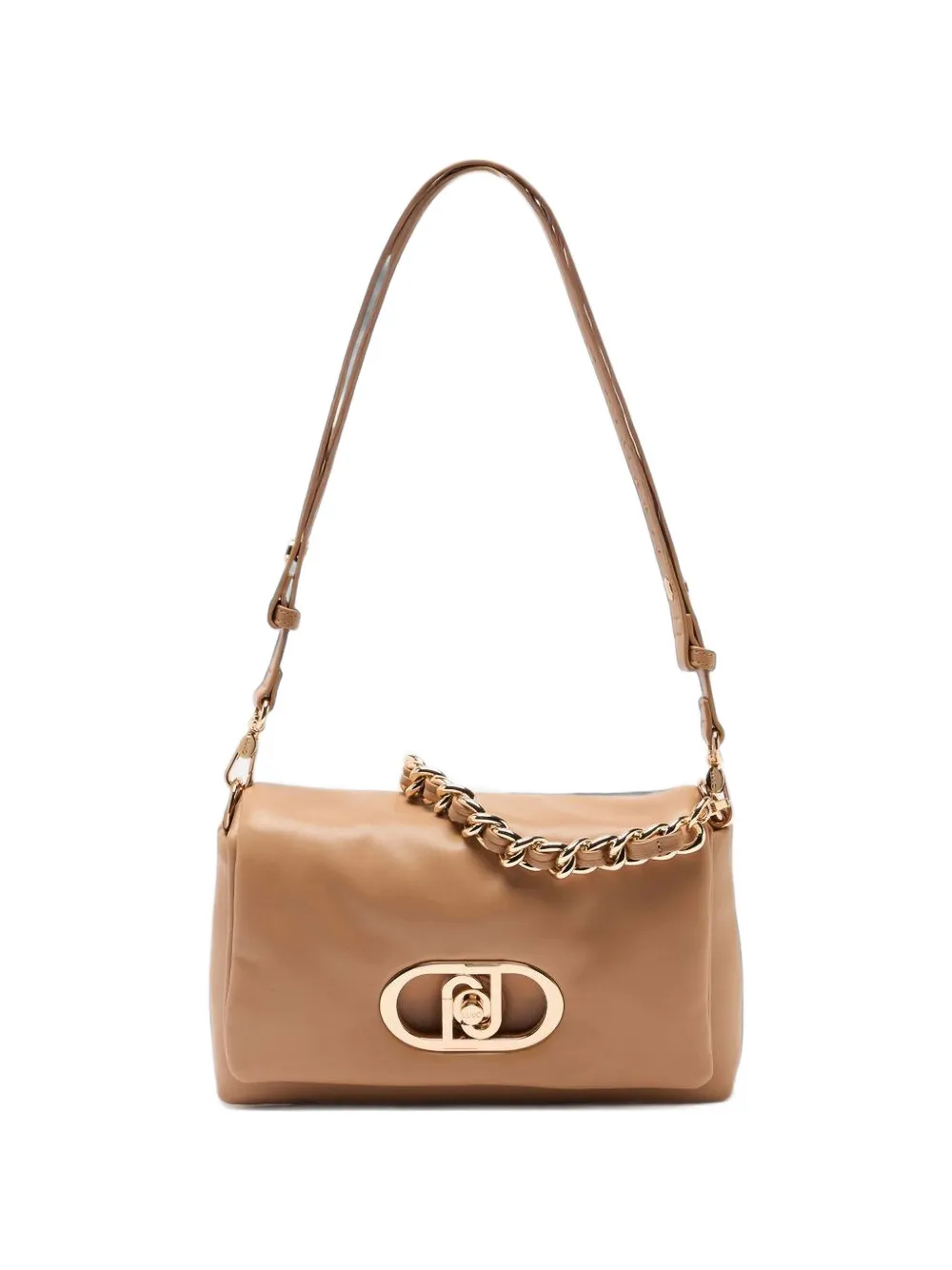 LIU JO LaPuffy medium gevlochten crossbodytas met kettinglogo Beige