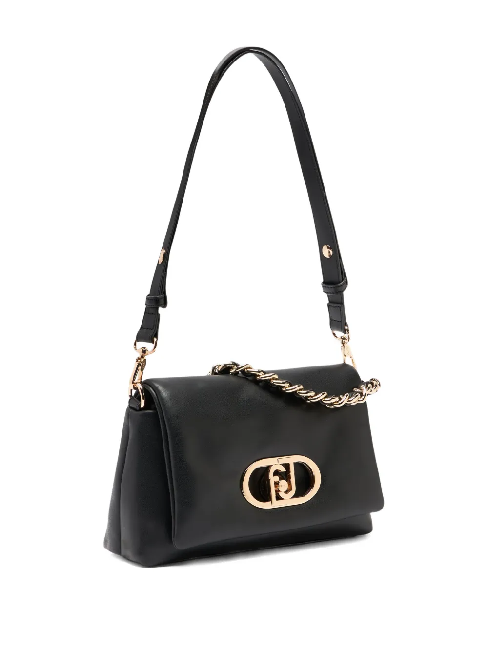 LIU JO LaPuffy medium chain strap logo shoulder bag - Zwart