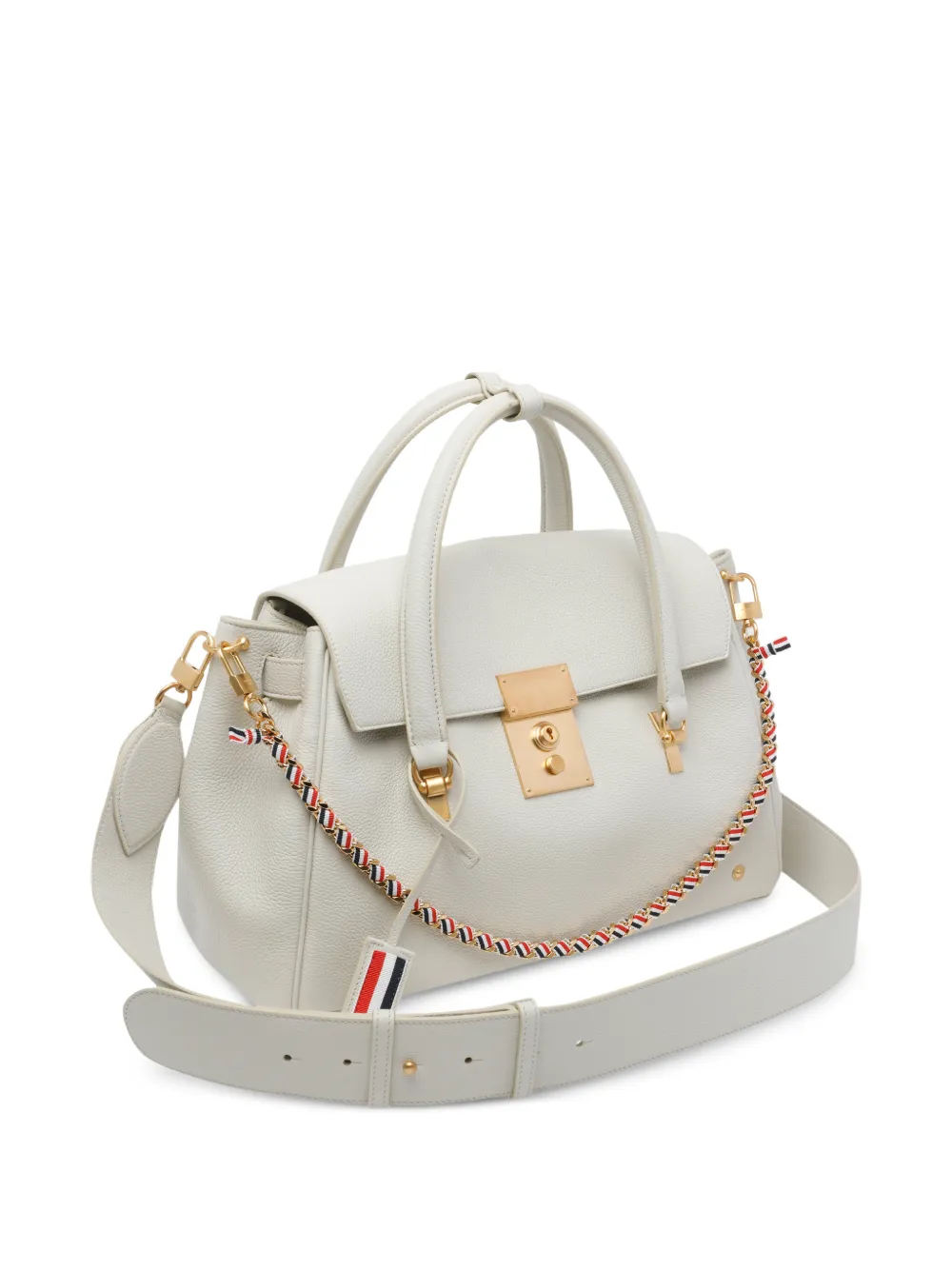  Thom Browne Bolton Tote Bag - Neutrals 