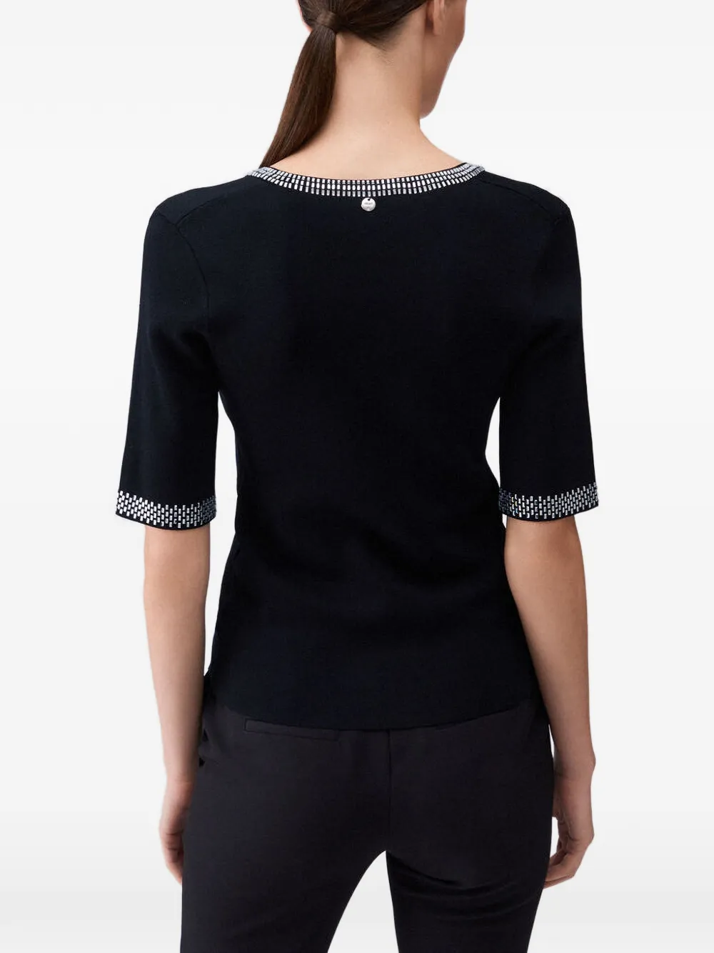 LIU JO Gebreid T-shirt met edelstenen Zwart