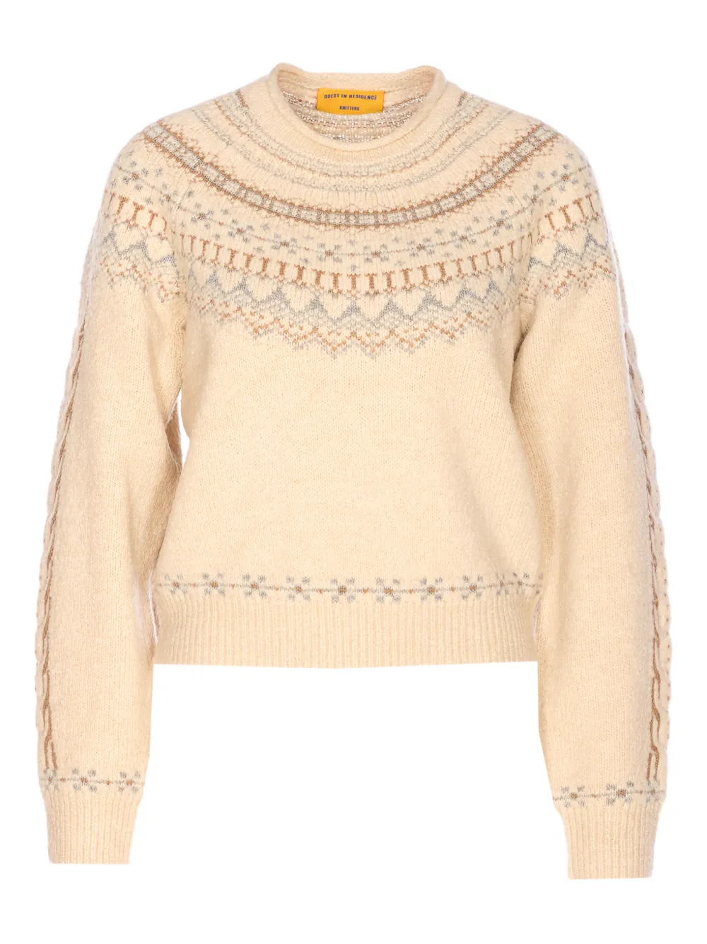Guest In Residence patterned crew-neck sweater | Neutrals | Image 1