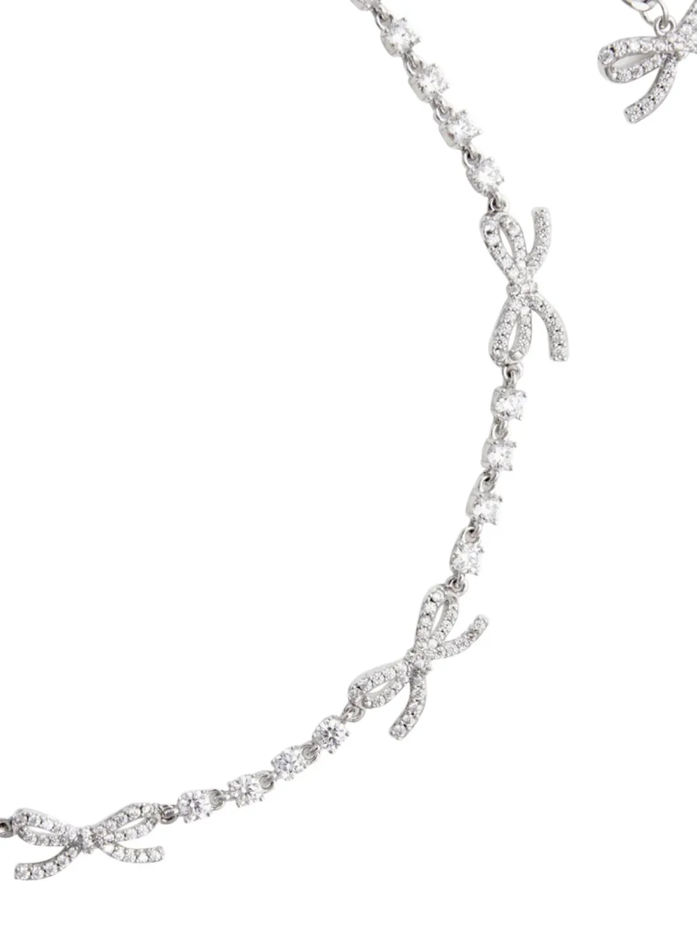 Self-Portrait bow-motif necklace - Zilver