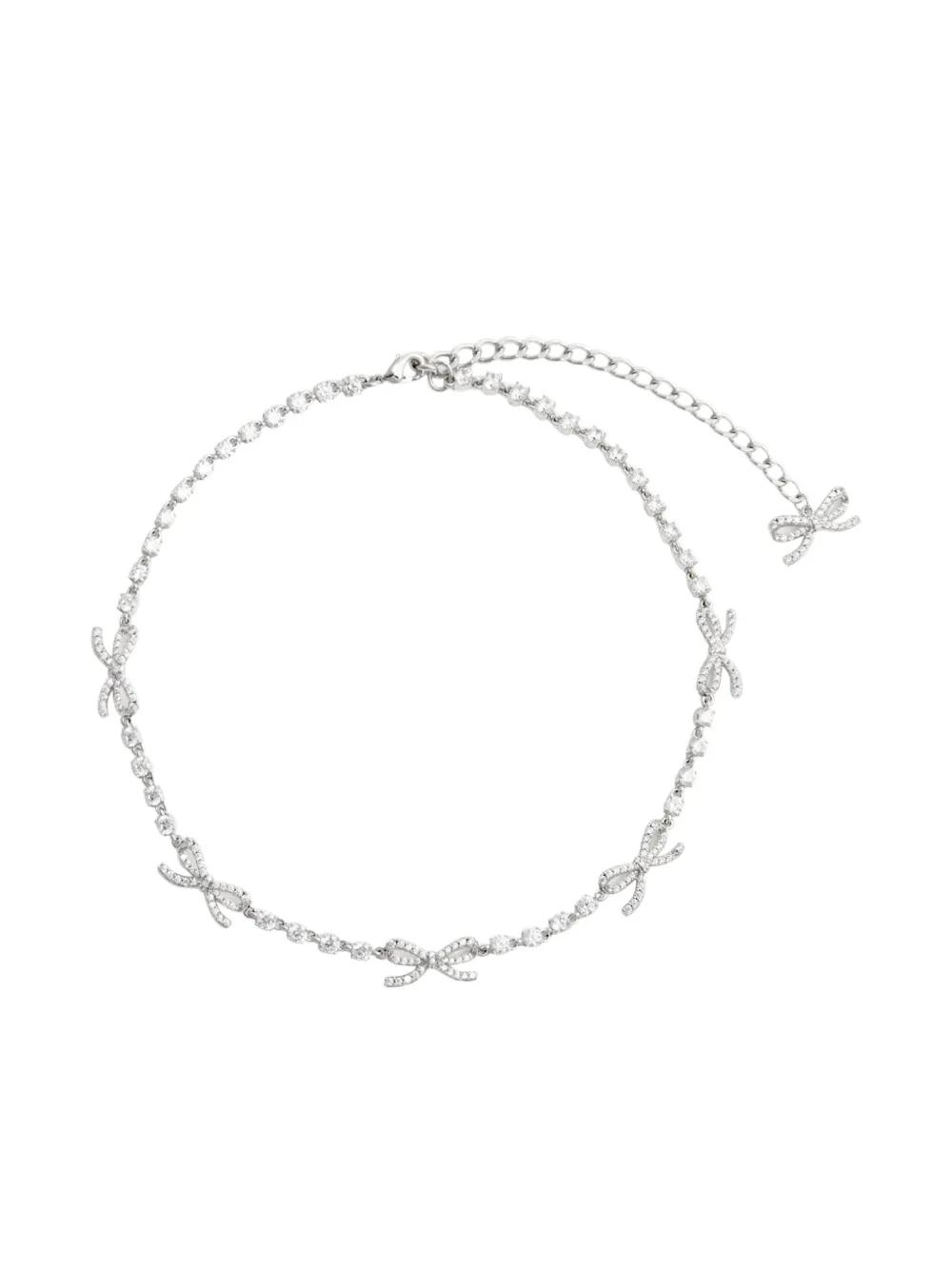 Self-Portrait bow-motif necklace - Argento