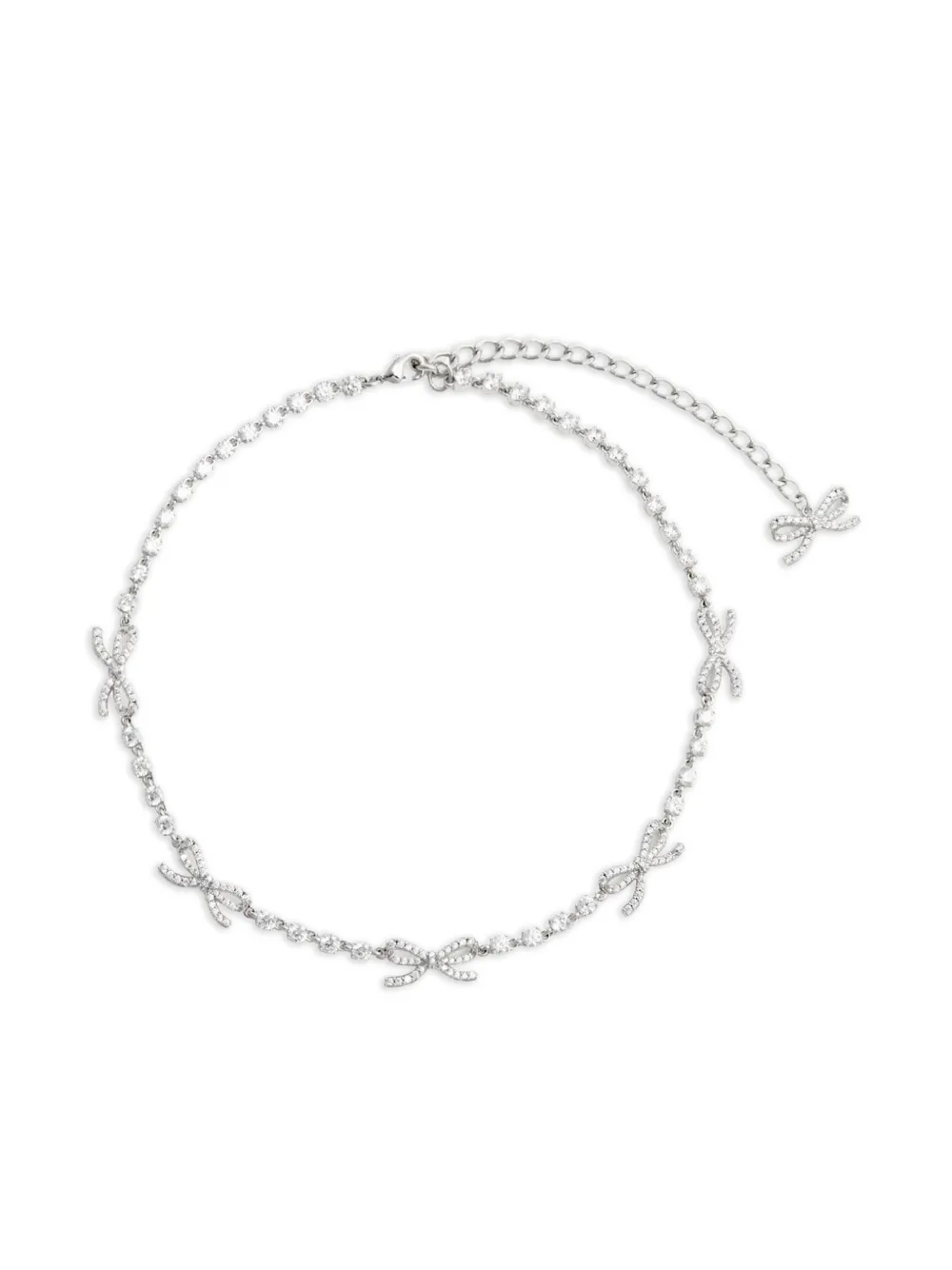 Self-Portrait bow-motif necklace - Argento