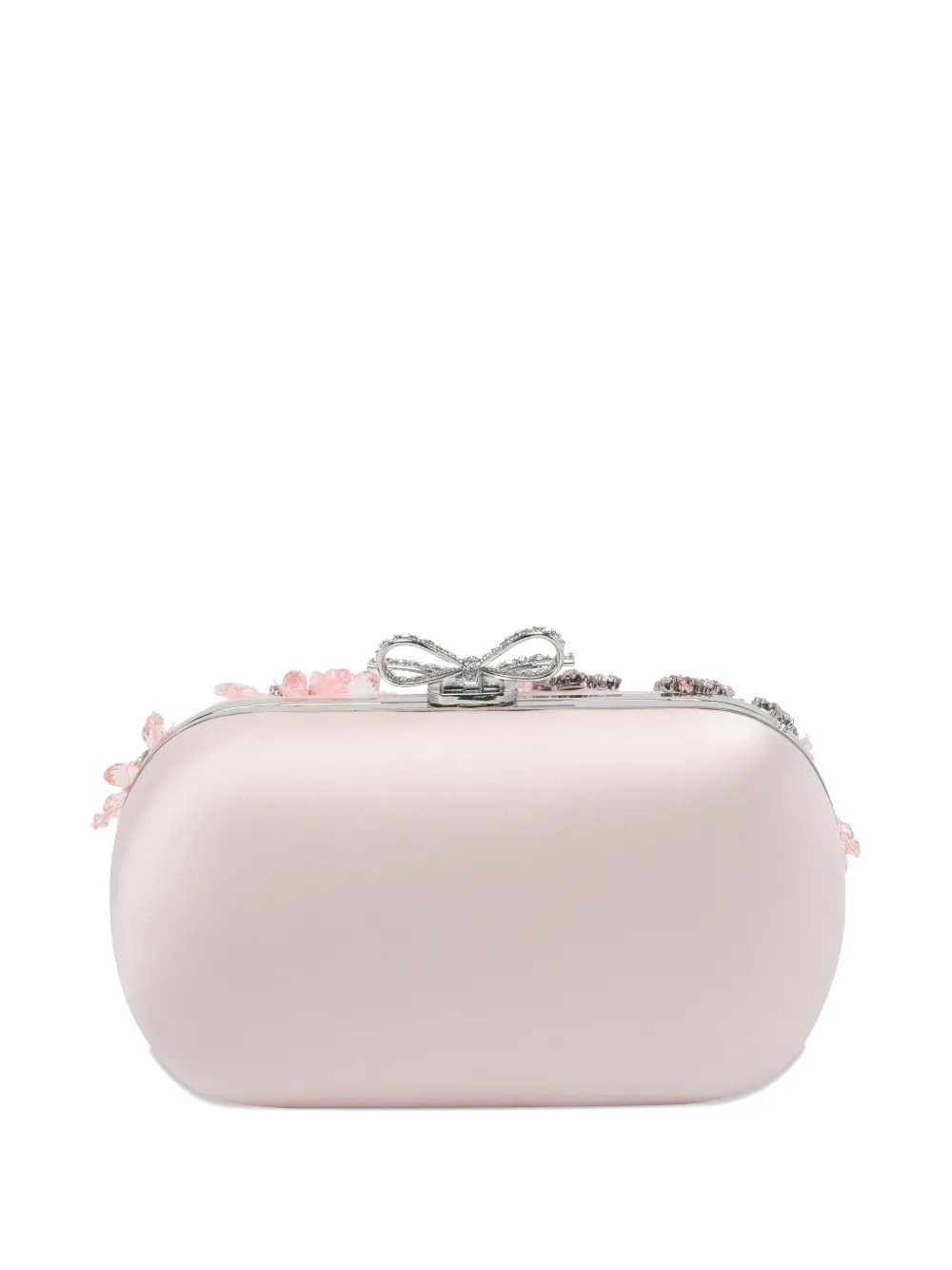 Self-Portrait crystal-embellishment clutch bag - Roze
