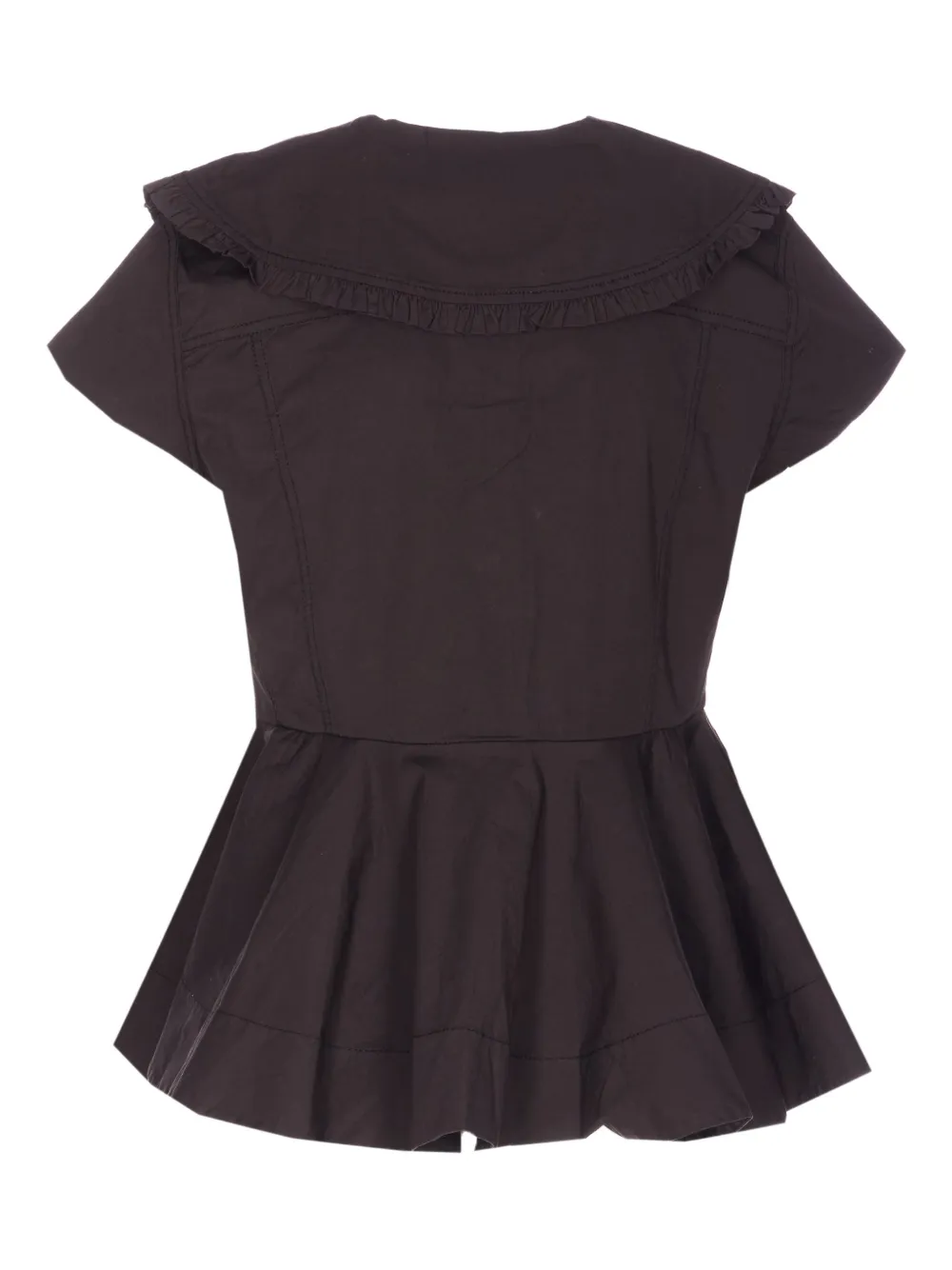 GANNI ruffled button shirt - Bruin