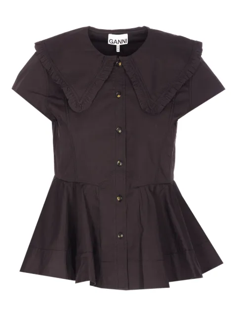 GANNI ruffled button shirt