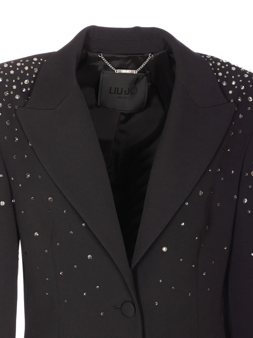  Liu Jo Crystal-application V-neck Blazer - Black 
