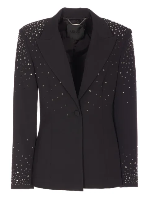 LIU JO crystal-application V-neck blazer