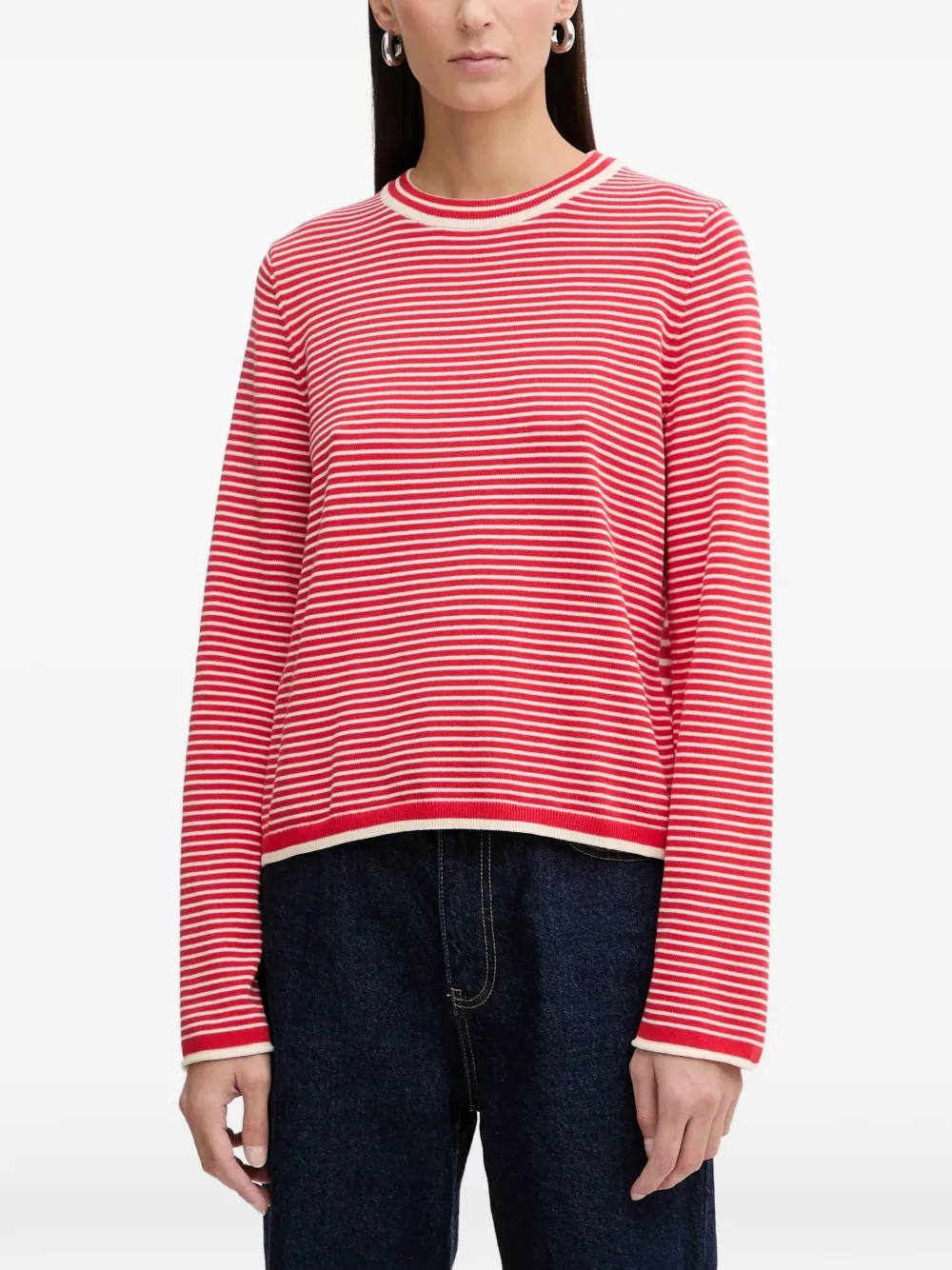 Marc O'polo Striped Sweater In Pink