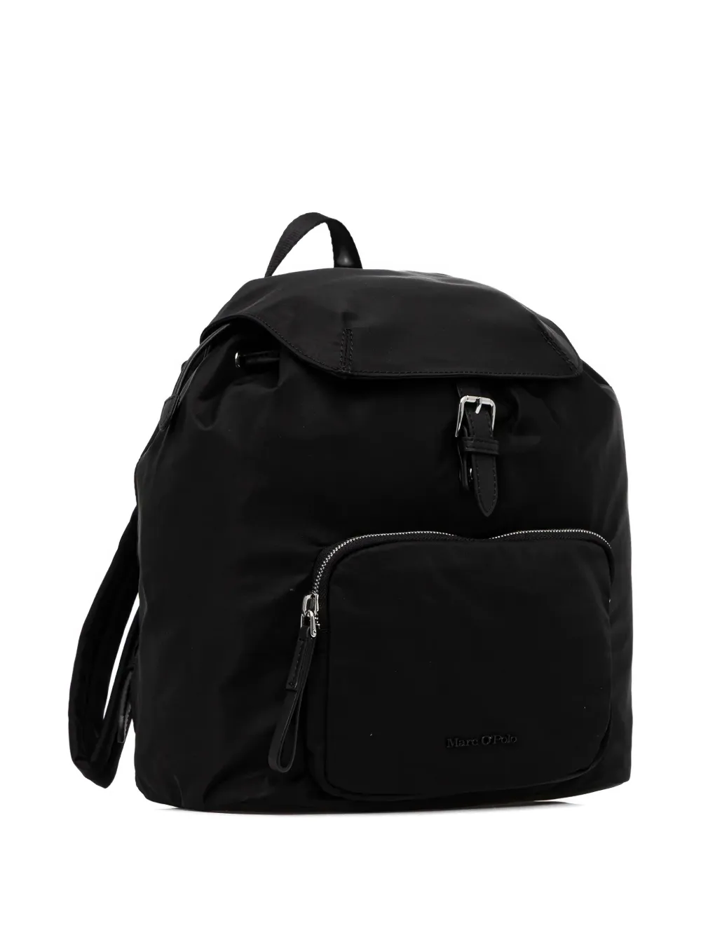 Marc O'Polo medium buckled backpack - Zwart