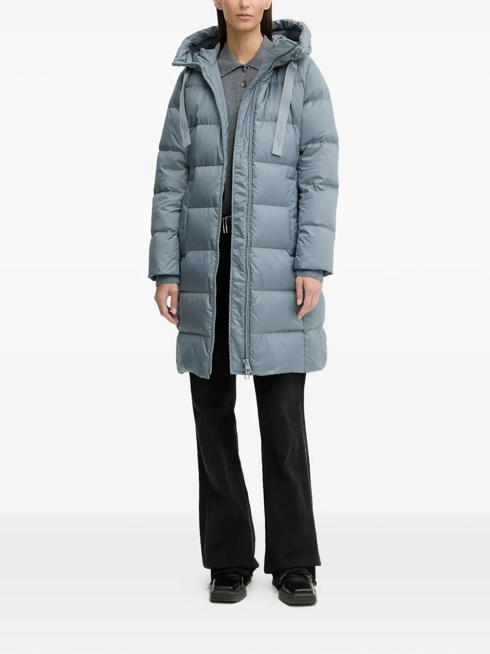 Marc O'Polo long-sleeve knitted polo shirt - Grijs