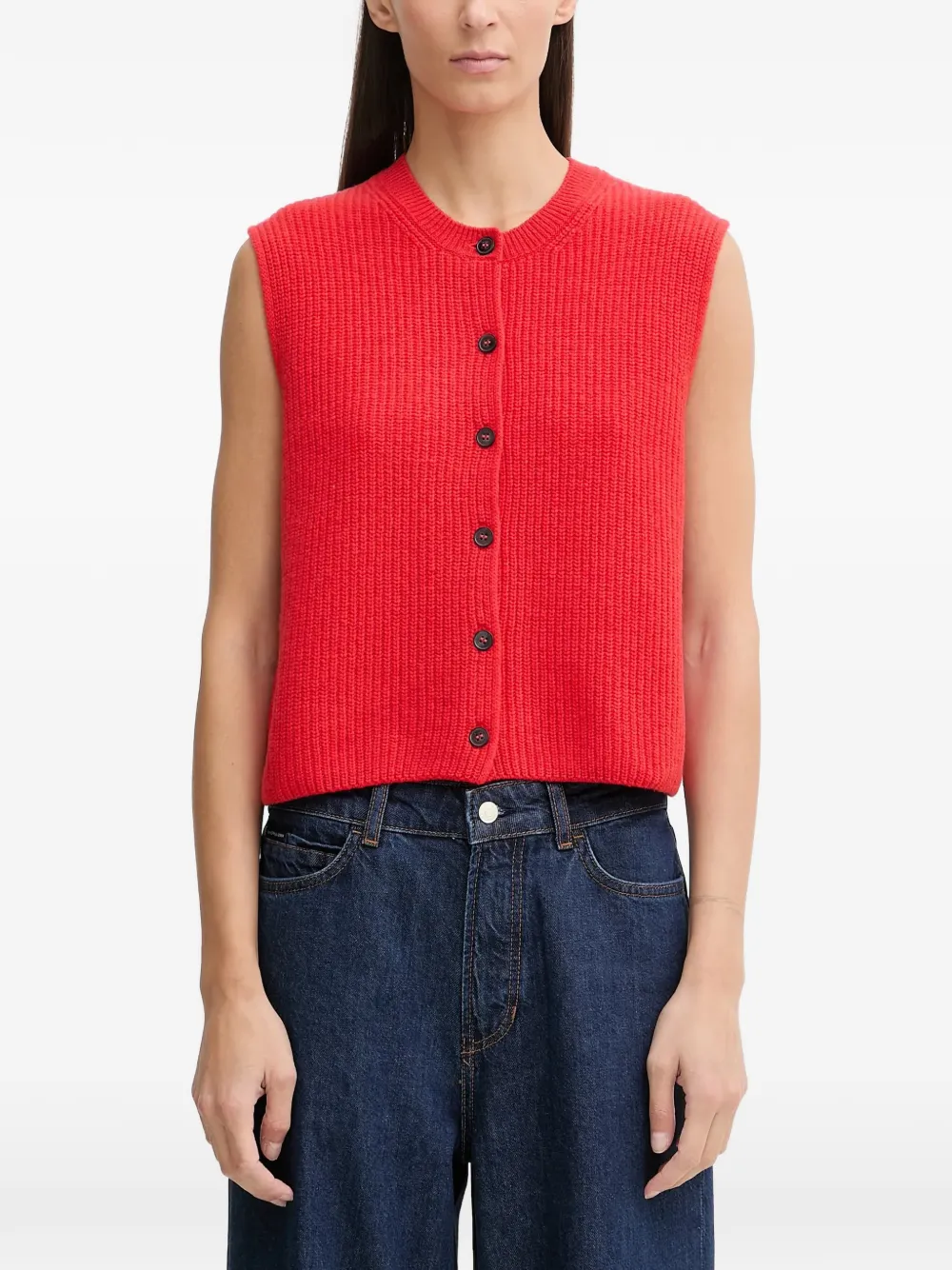Marc O'Polo Gilet con bottoni - Rosso