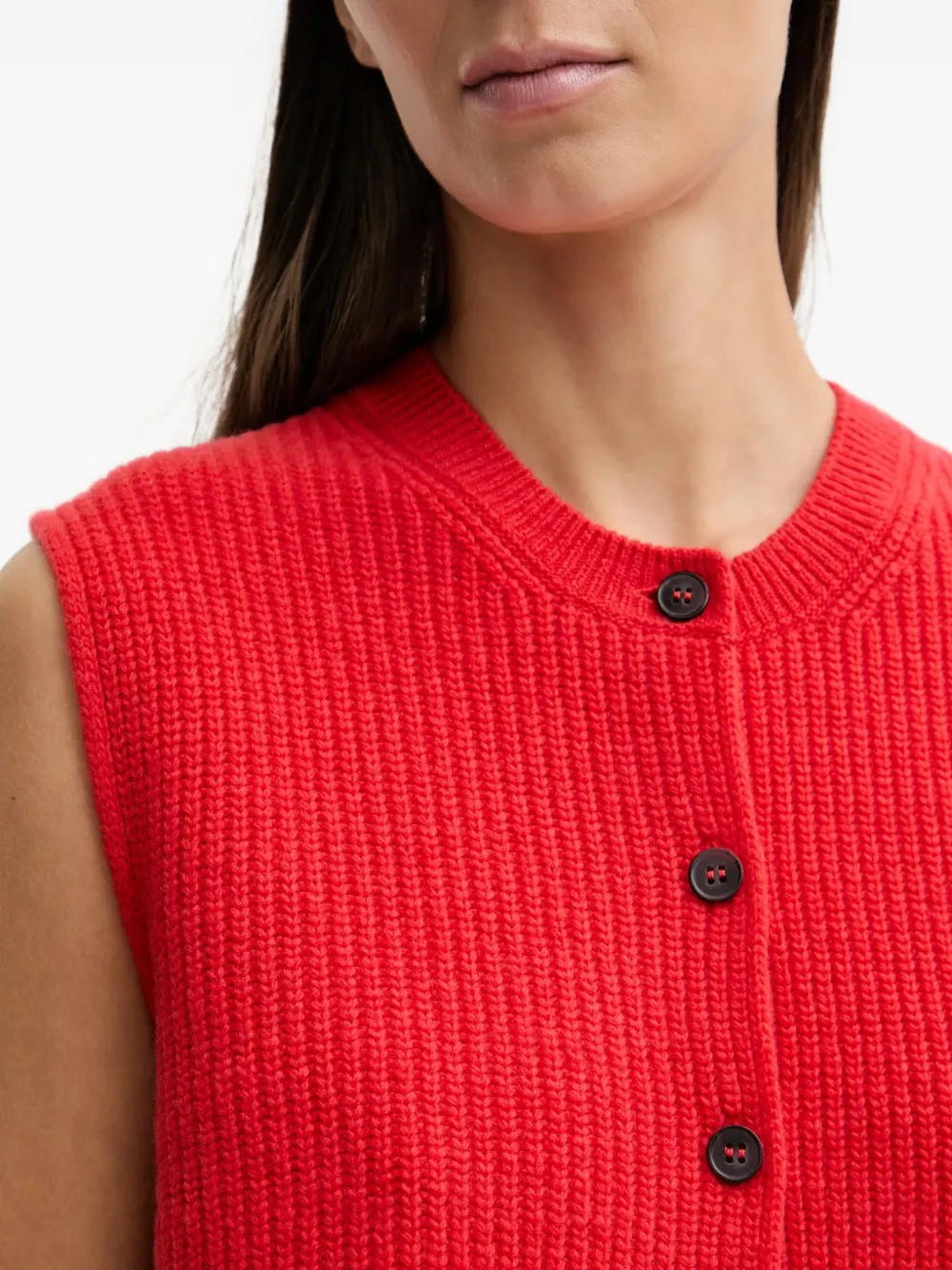 Marc O'Polo Gebreide top met knopen Rood