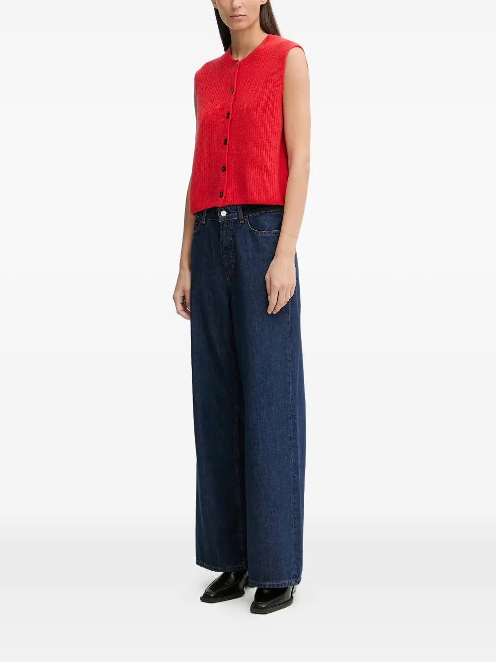  Marc O'polo Buttoned Knitted Vest - Red 