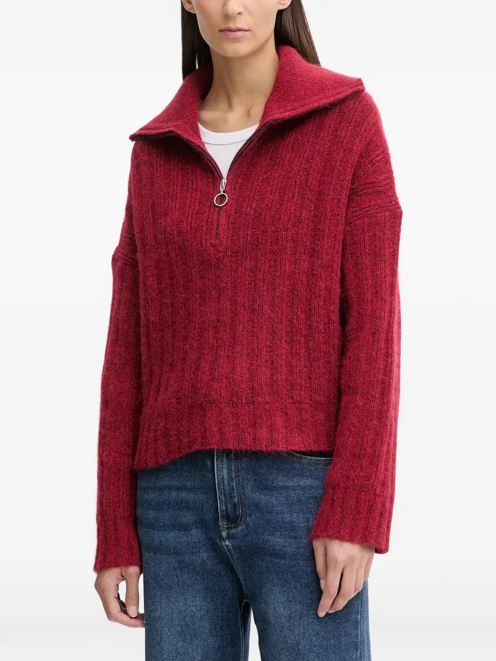 Marc O'Polo zip knitted jumper - Rosso
