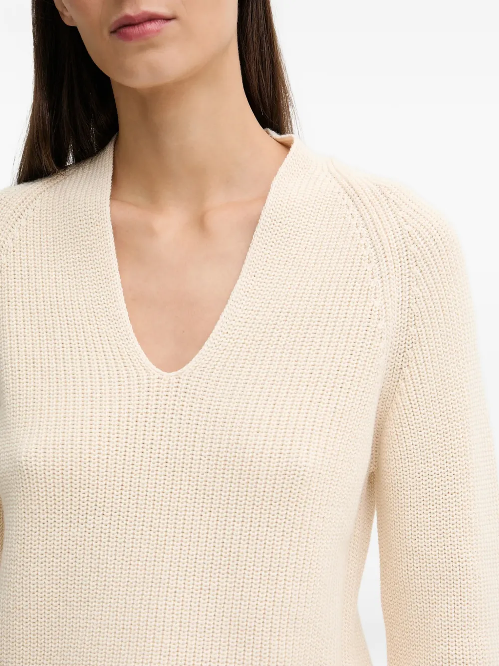 Marc O'Polo Trui met V-hals Beige