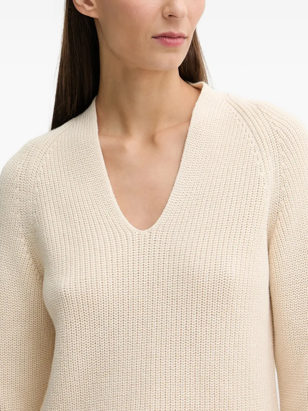 Marc O'Polo Trui met V-hals Beige